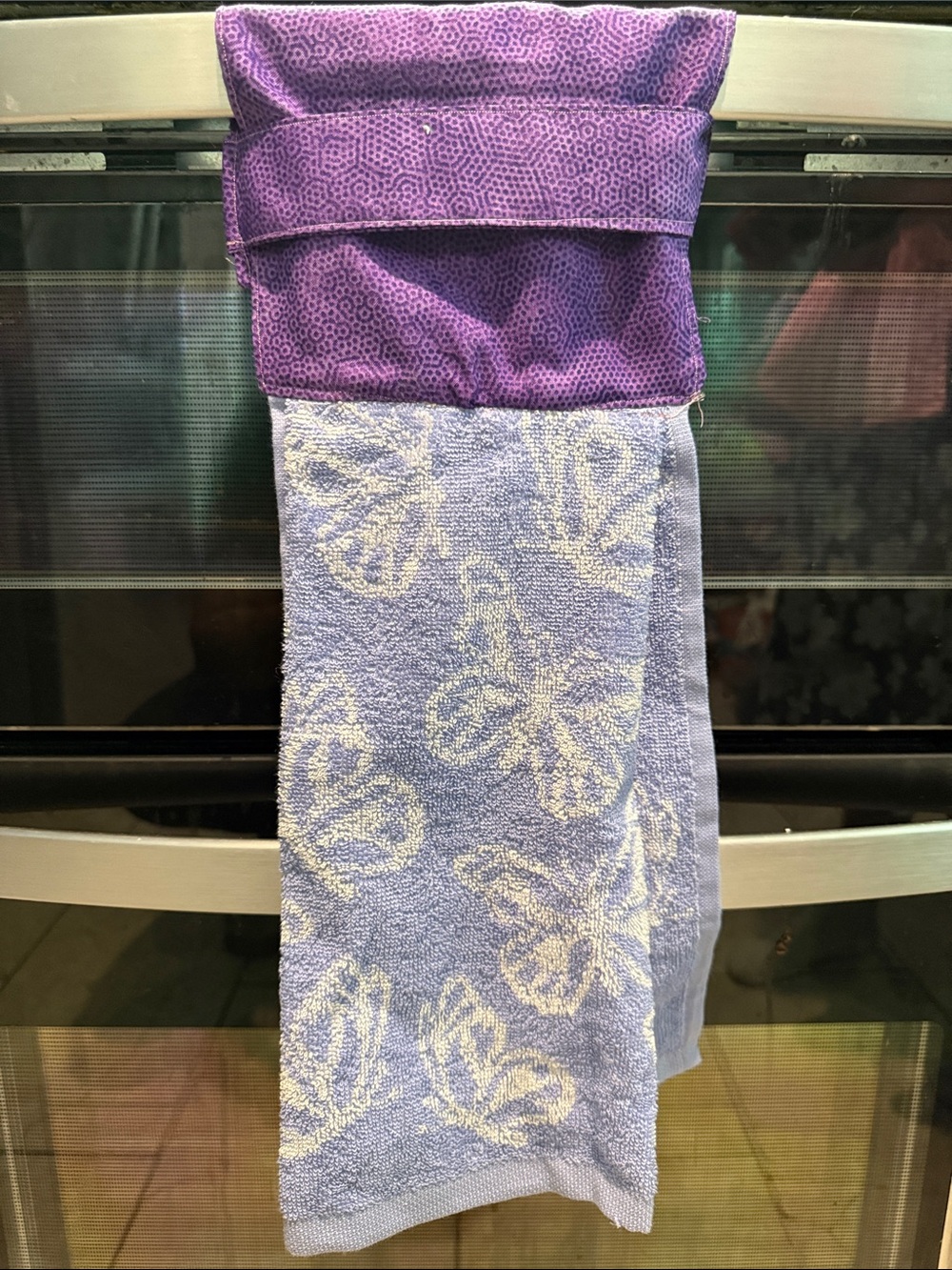 Handmade Purple Butterfly Kitchen Hand Towel